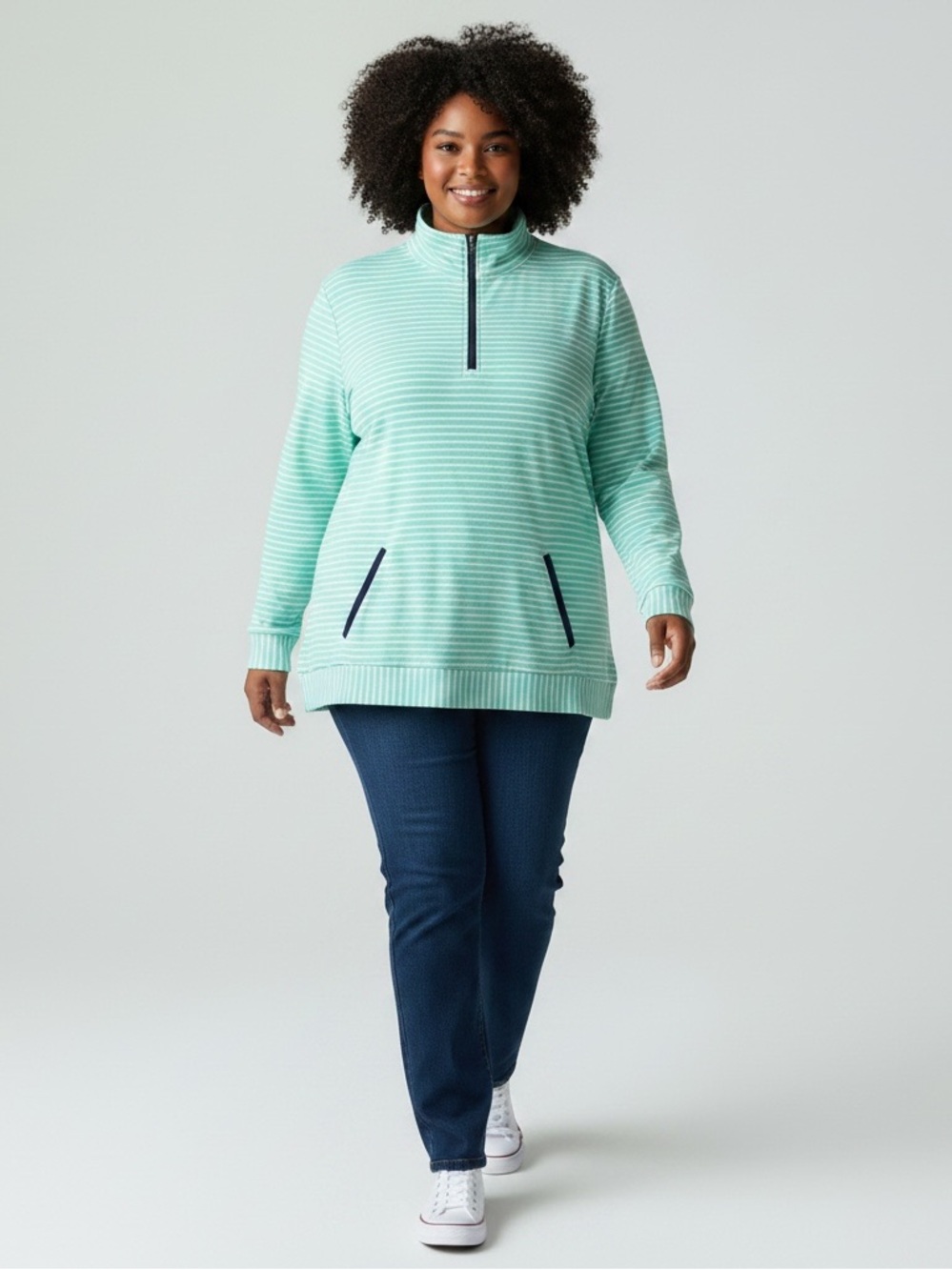Chico’s Weekends Nicholle Top XL Green Blue‎ EUC